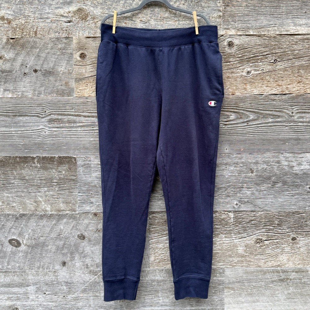 Champion Mens VTG Reverse Weave Heavyweight Jogger Sweatpants XL Navy